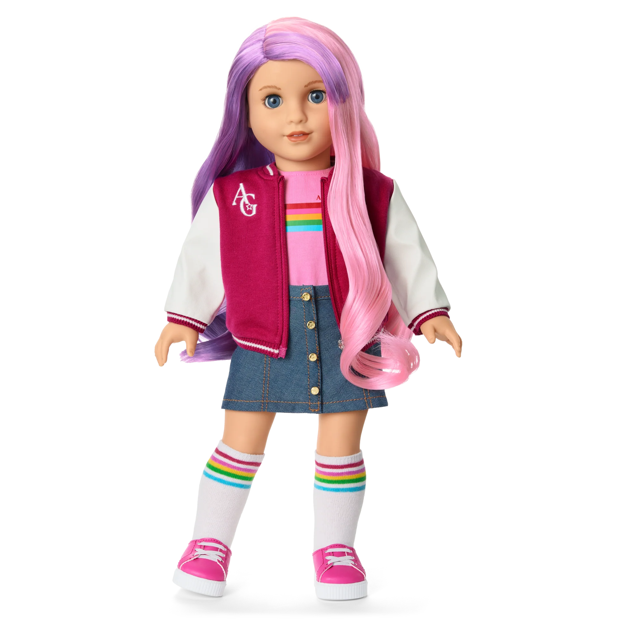 Truly Me™ 18-inch Doll #116 with wavy purple-and-pink hair 12 Truly Me™ 18-inch Doll #116 with wavy purple-and-pink hair