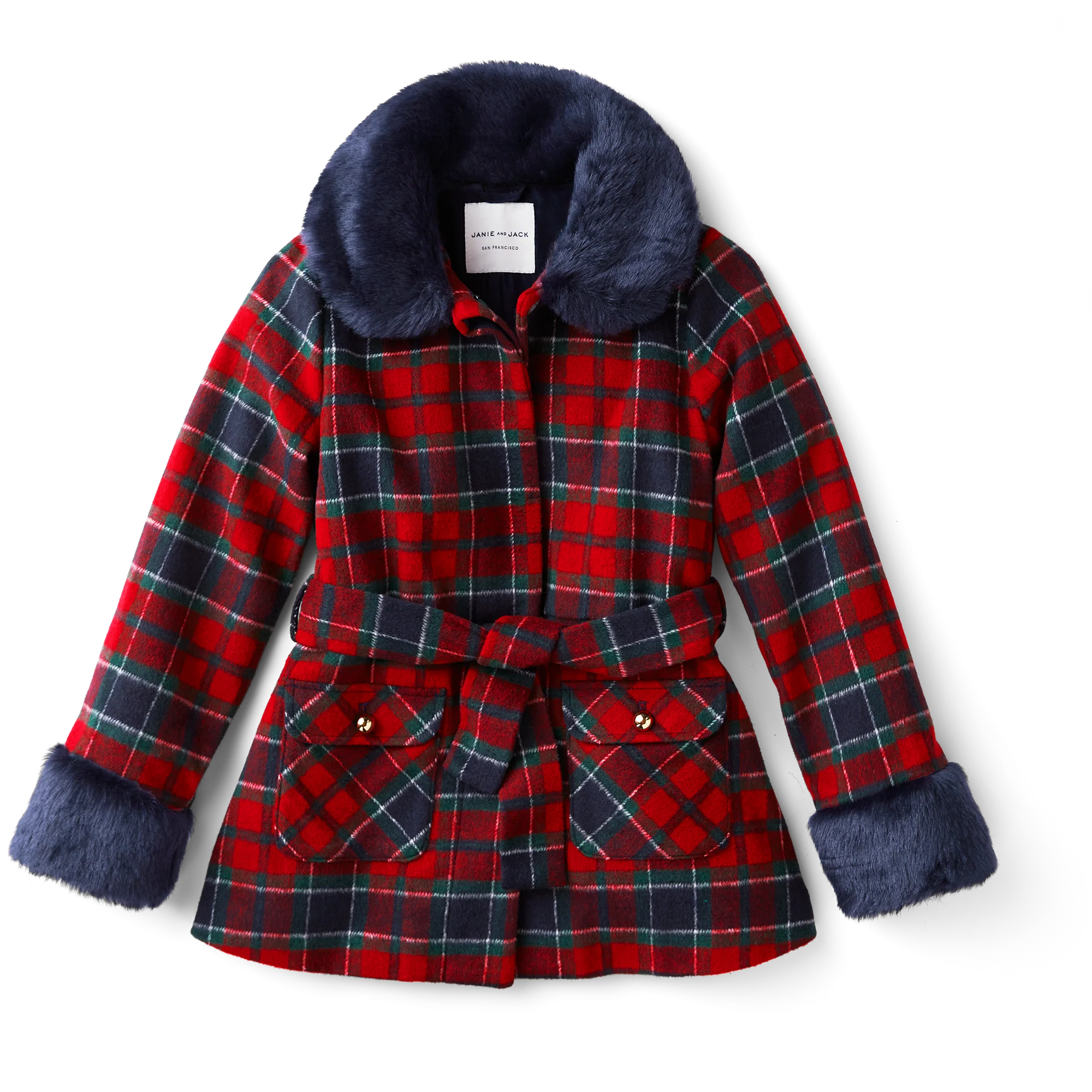 American Girl® x Janie and Jack Fur-Trim Plaid Coat for Girls 3 American Girl® x Janie and Jack Fur-Trim Plaid Coat for Girls