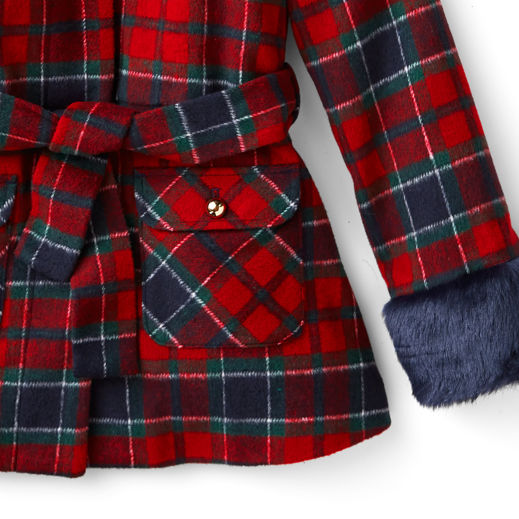 American Girl® x Janie and Jack Fur-Trim Plaid Coat for Girls 4 American Girl® x Janie and Jack Fur-Trim Plaid Coat for Girls