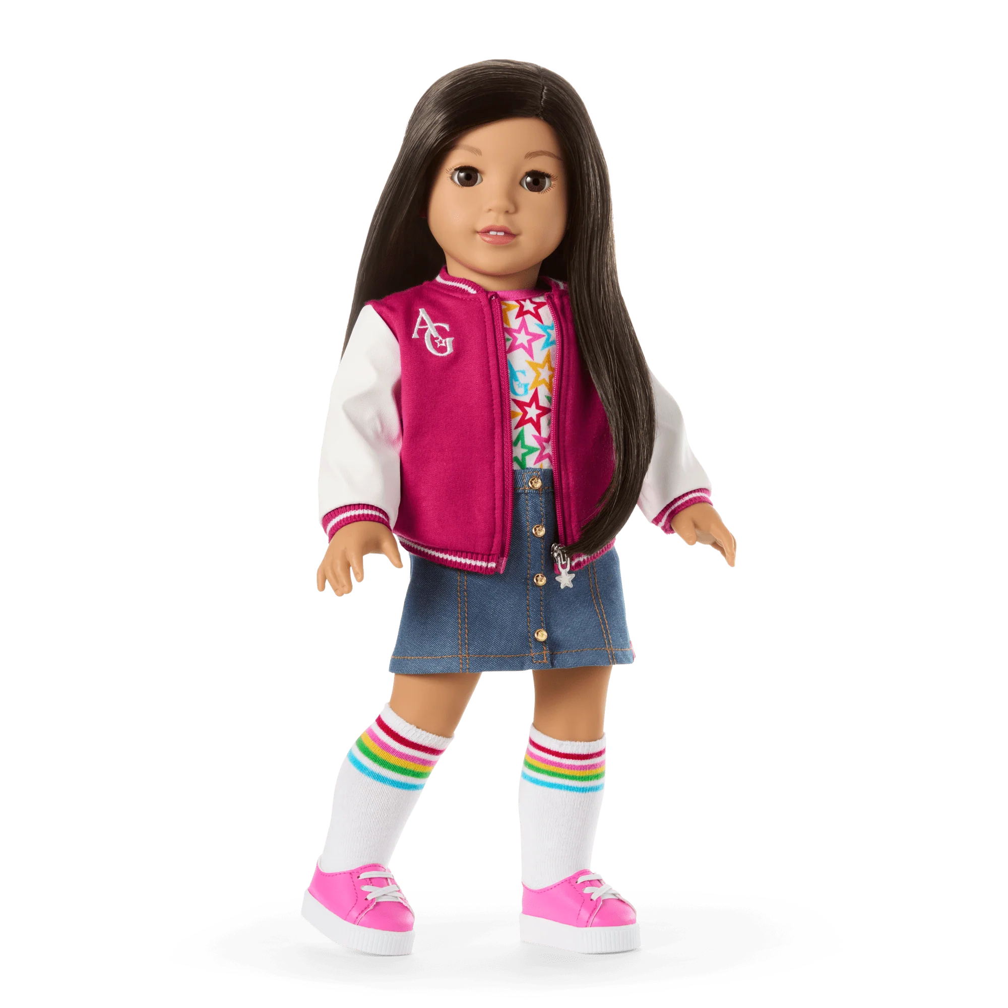 Truly Me™ 18-inch Doll #124 with straight black-brown hair