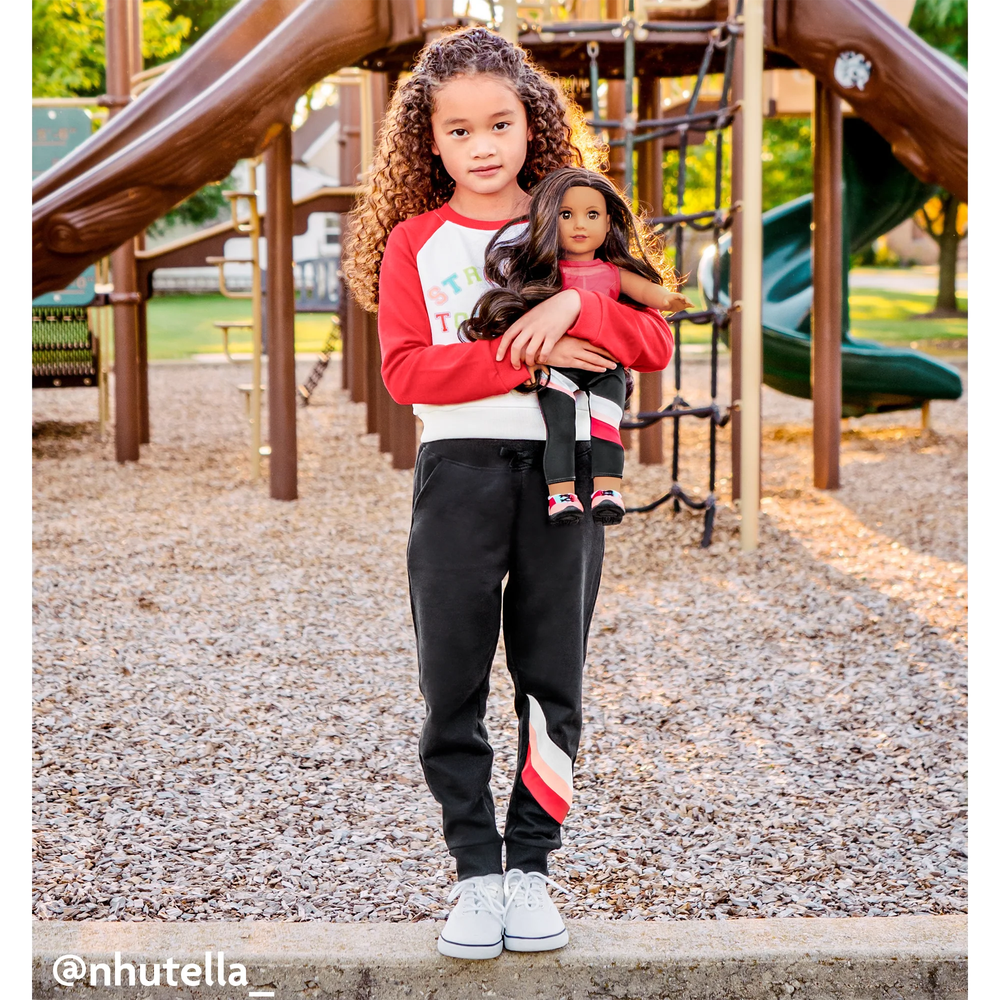American Girl® x Janie and Jack: Maritza’s™ Black Striped Joggers for Girls