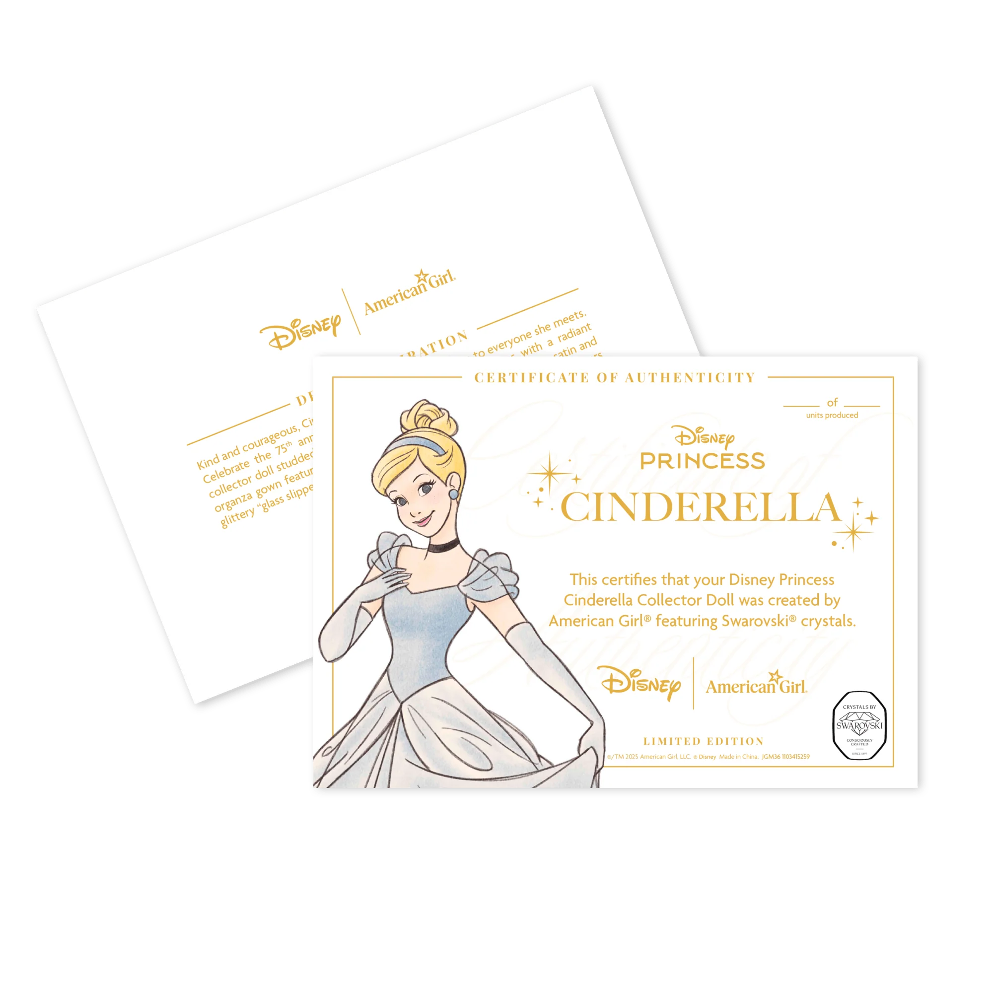 Disney Princess Cinderella 18-inch Doll by American Girl® Collector Series 12 Disney Princess Cinderella 18-inch Doll by American Girl® Collector Series