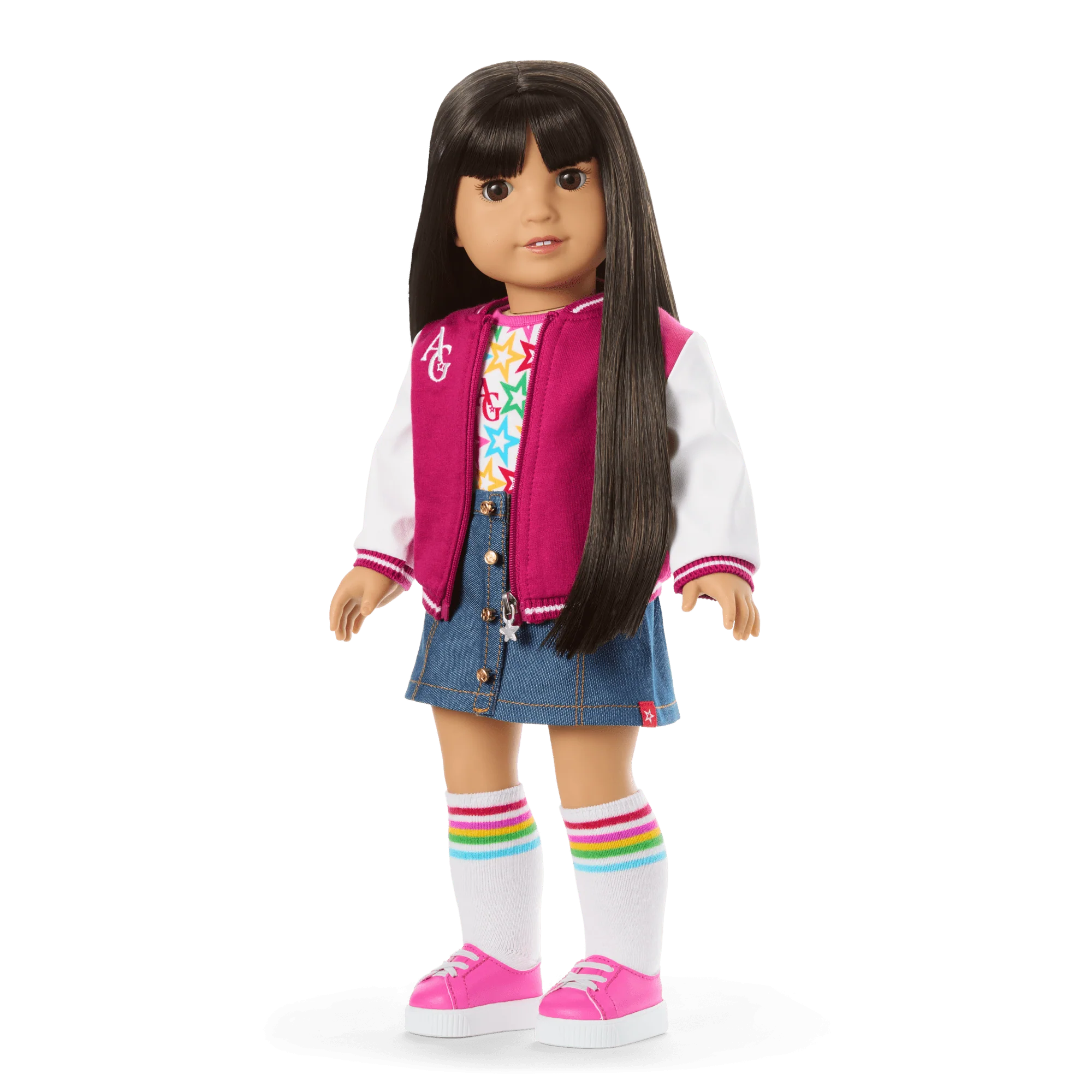 Truly Me™ 18-inch Doll #130 with straight black-brown hair