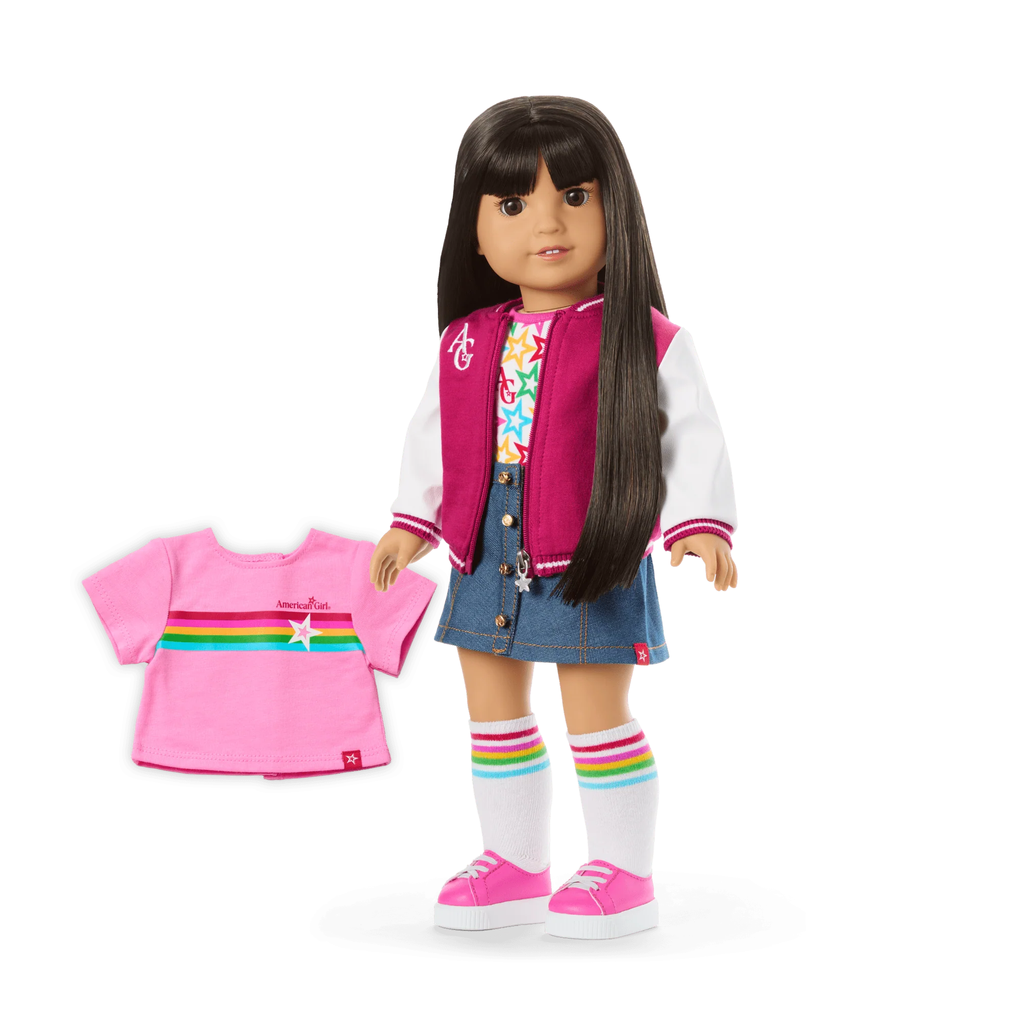 Truly Me™ 18-inch Doll #130 with straight black-brown hair