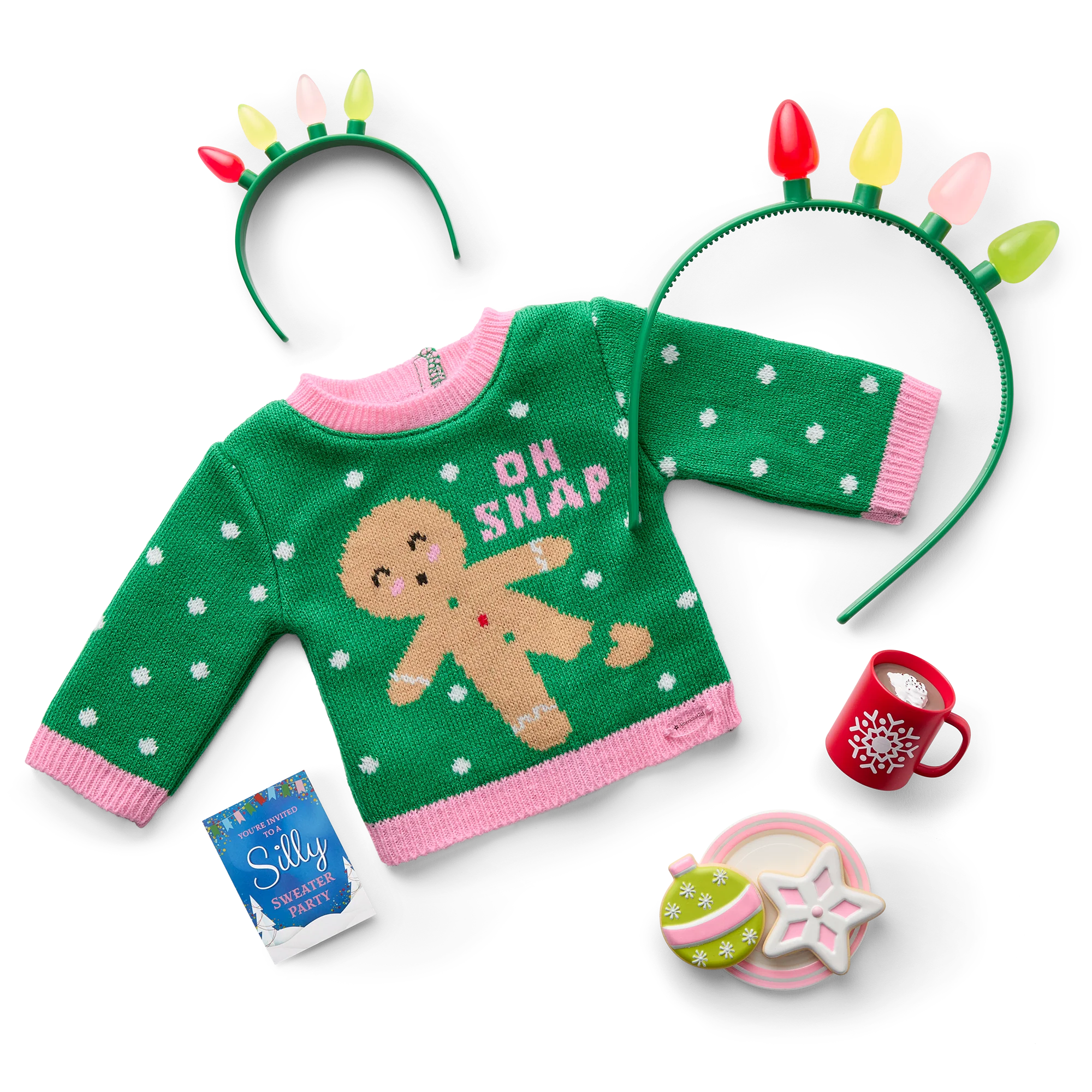 Christmas Party Sweater for 18-inch Dolls