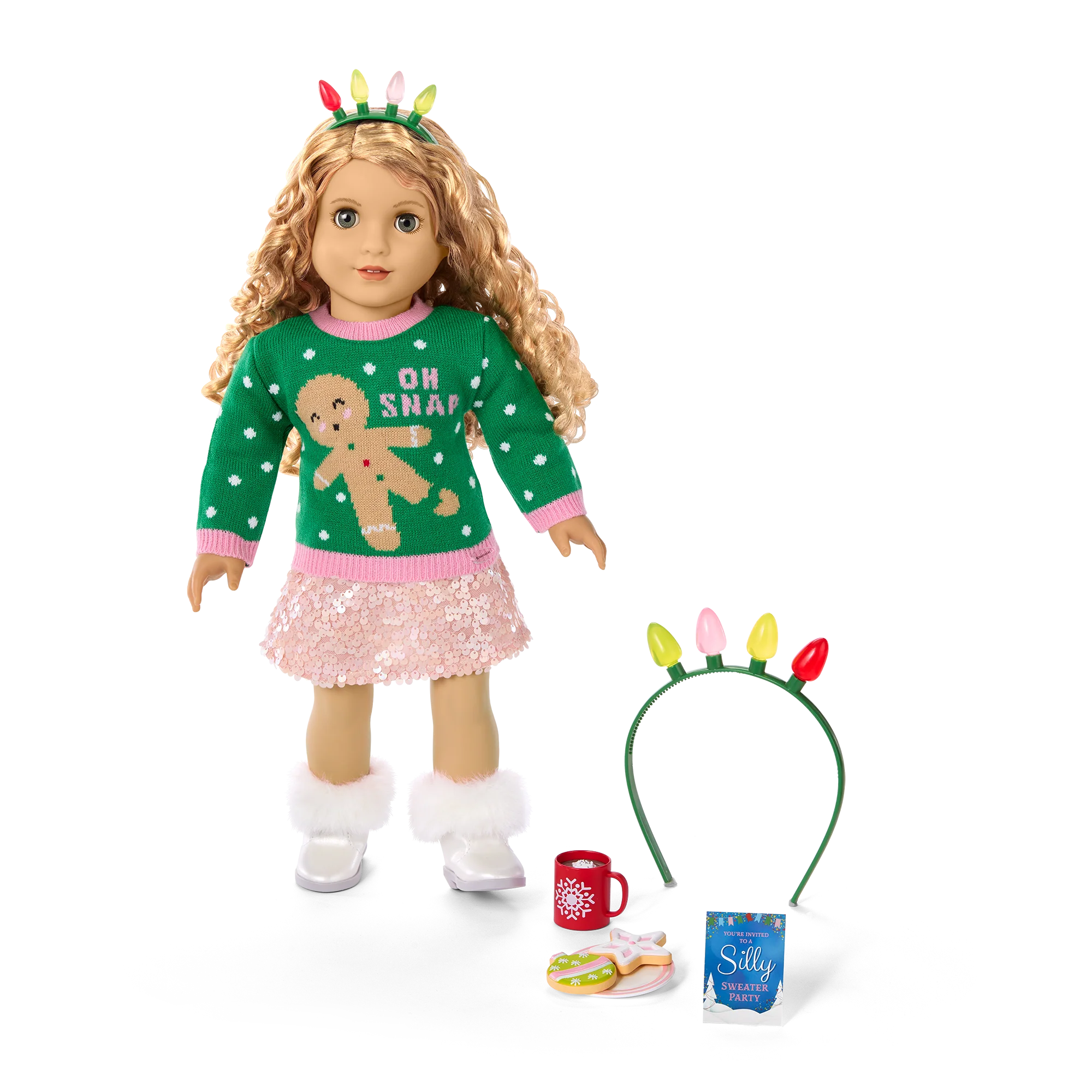 Christmas Party Sweater for 18-inch Dolls