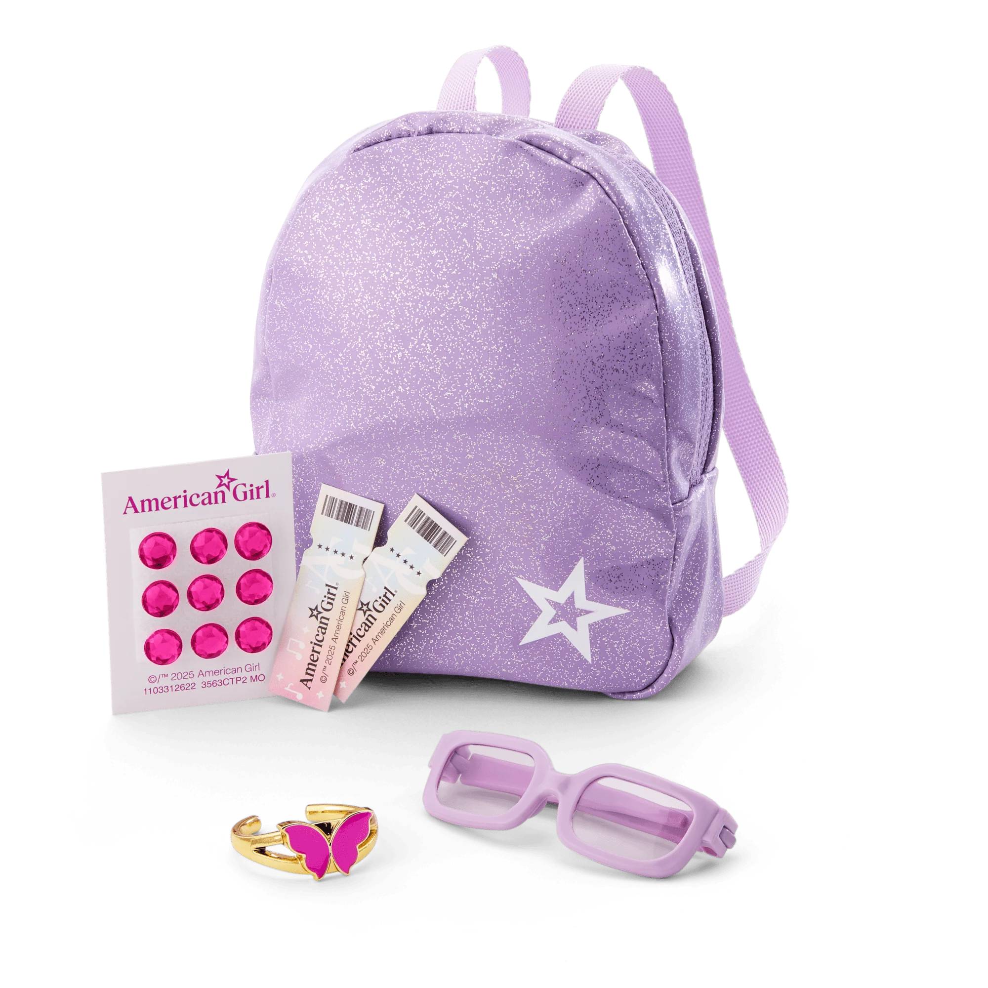 Colorful Teddy Bear Backpack & Accessory Set for 18-inch Dolls 3 Colorful Teddy Bear Backpack & Accessory Set for 18-inch Dolls