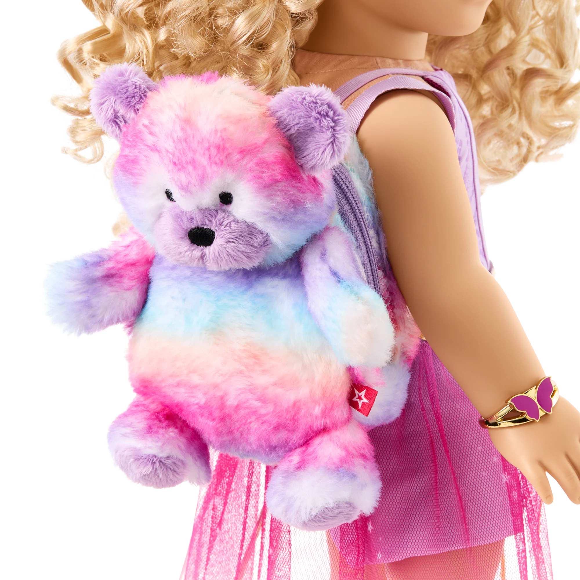 Colorful Teddy Bear Backpack & Accessory Set for 18-inch Dolls 4 Colorful Teddy Bear Backpack & Accessory Set for 18-inch Dolls