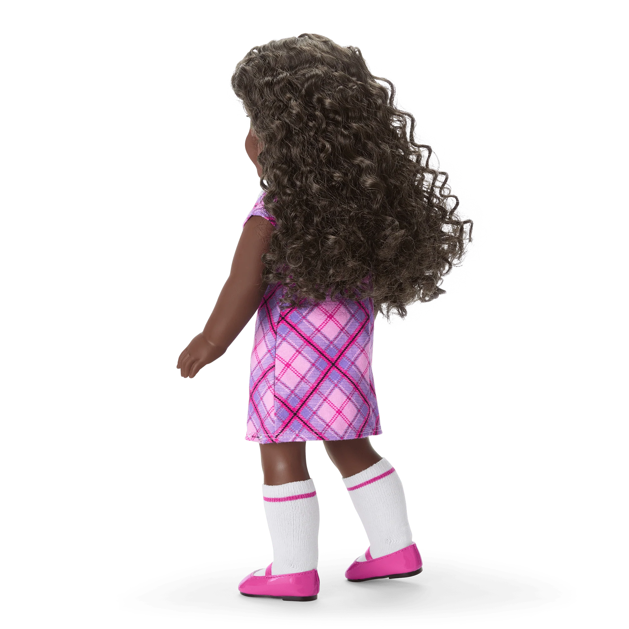 Truly Me™ 18-inch Doll #127 with curly dark-brown hair