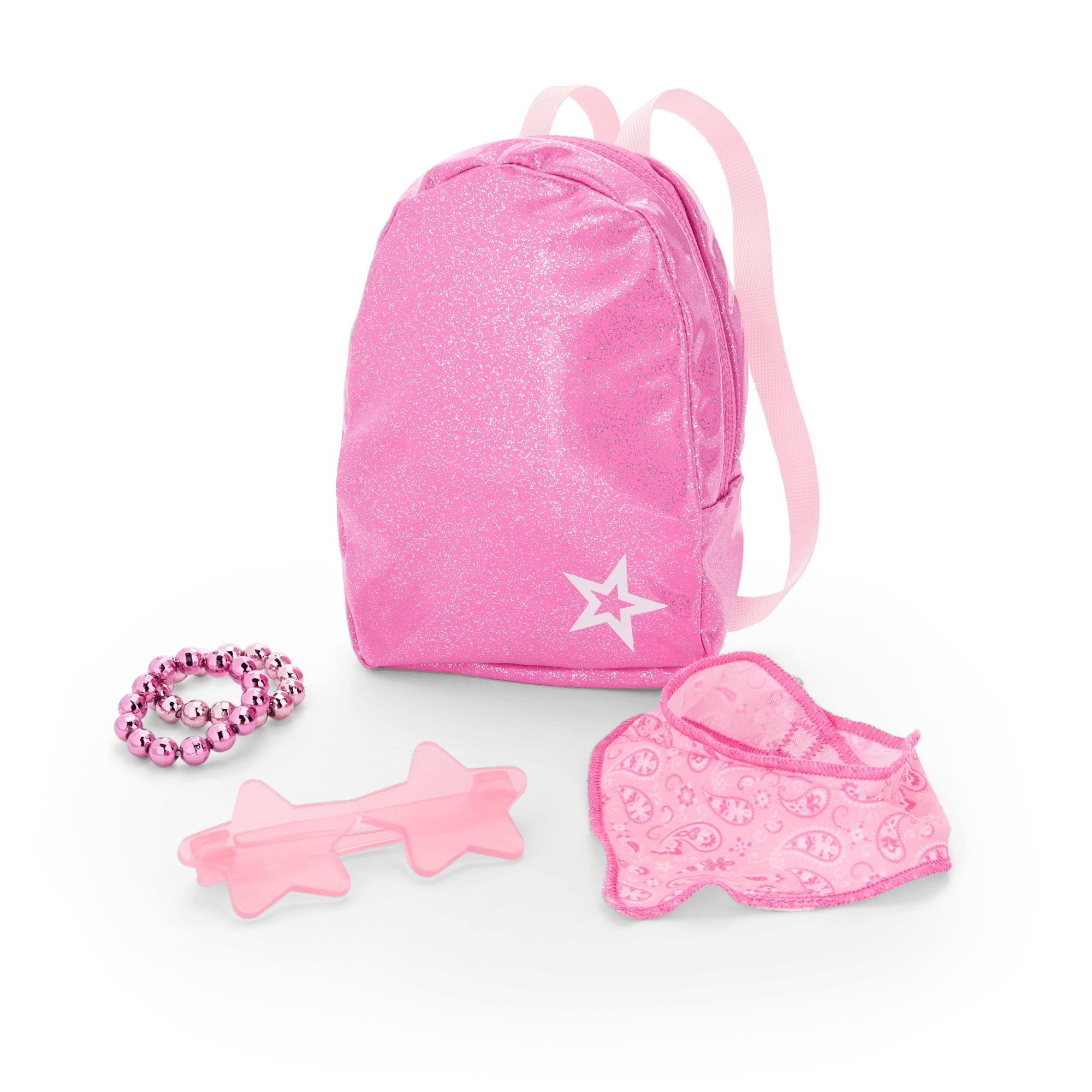 Pink Spotted Cow Backpack & Accessory Set for 18-inch Dolls
