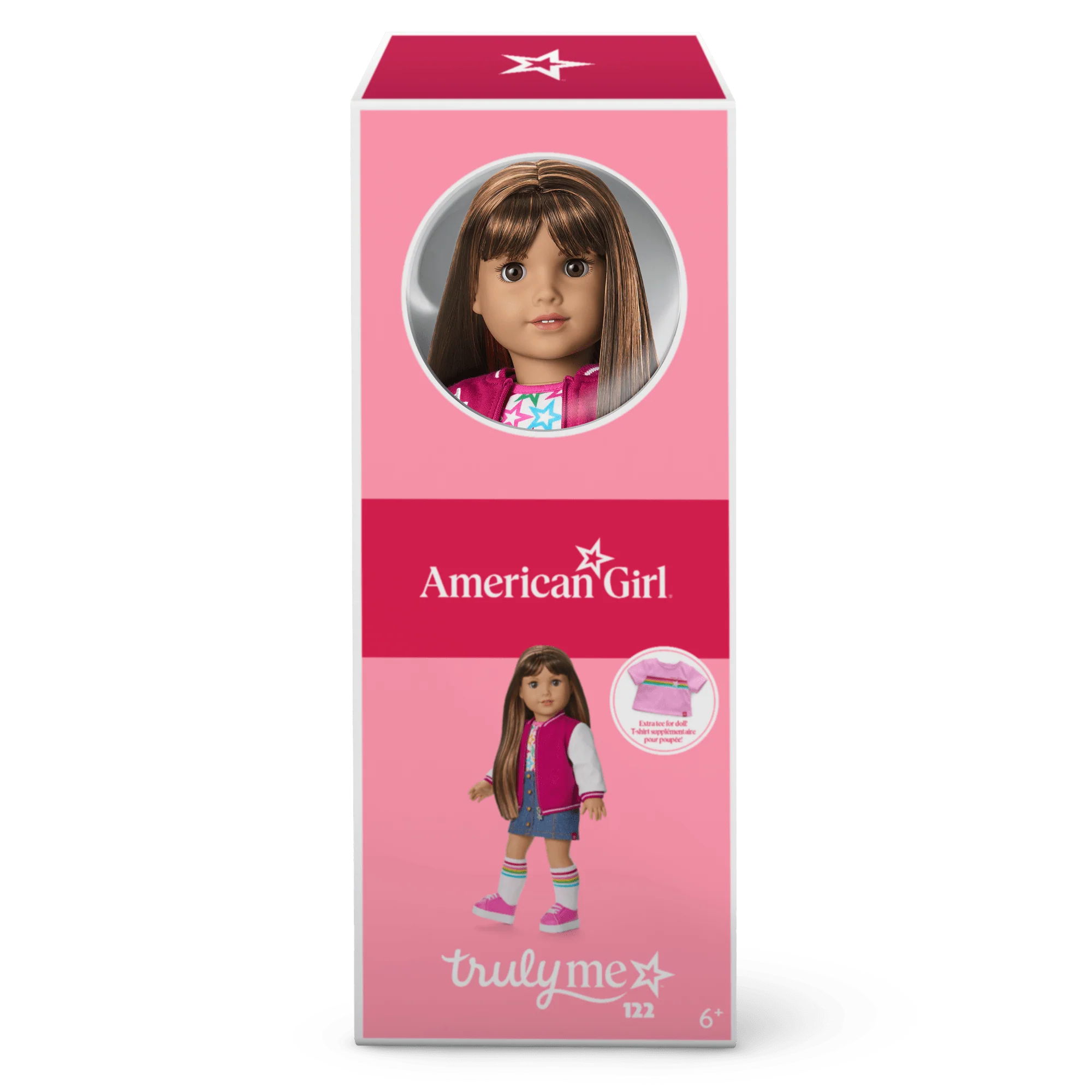 Truly Me™ 18-inch Doll #122 with straight dark-brown hair