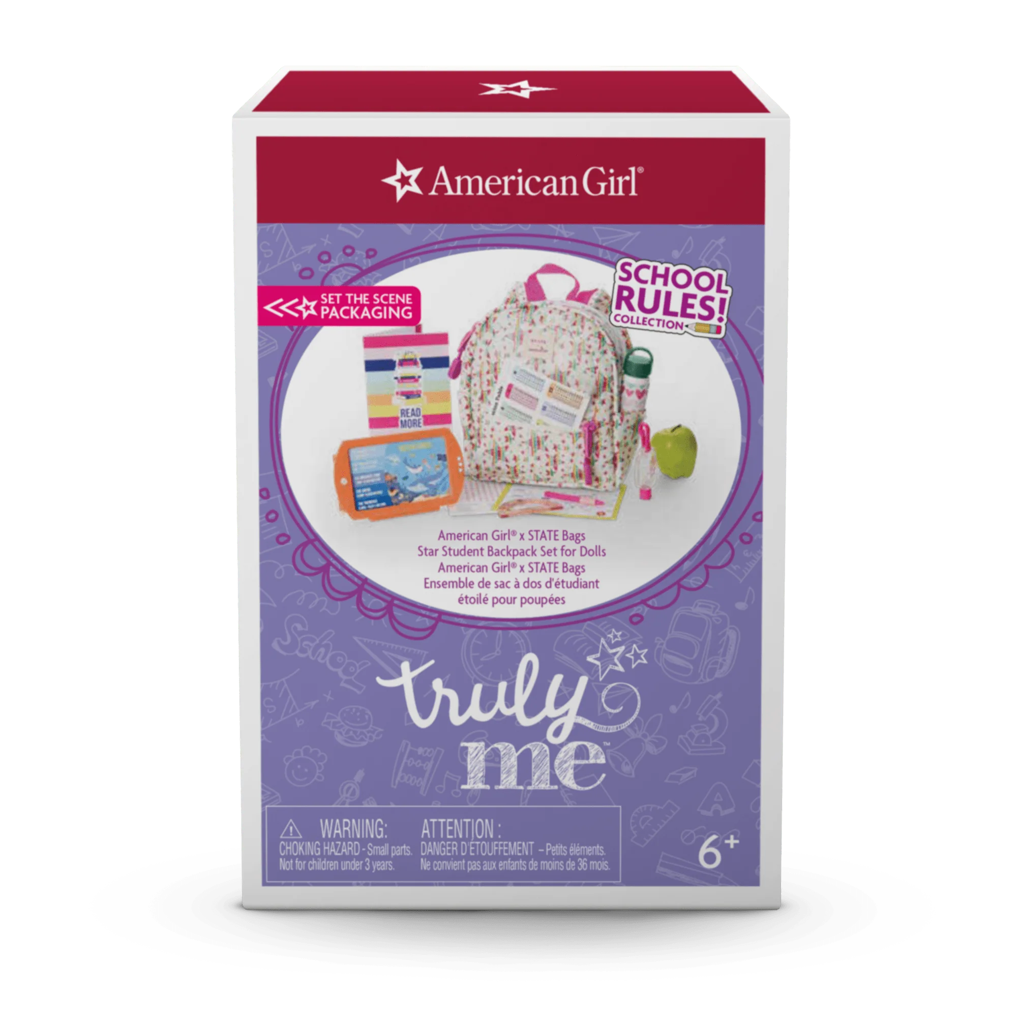 Star Student Backpack Set for 18-inch Dolls