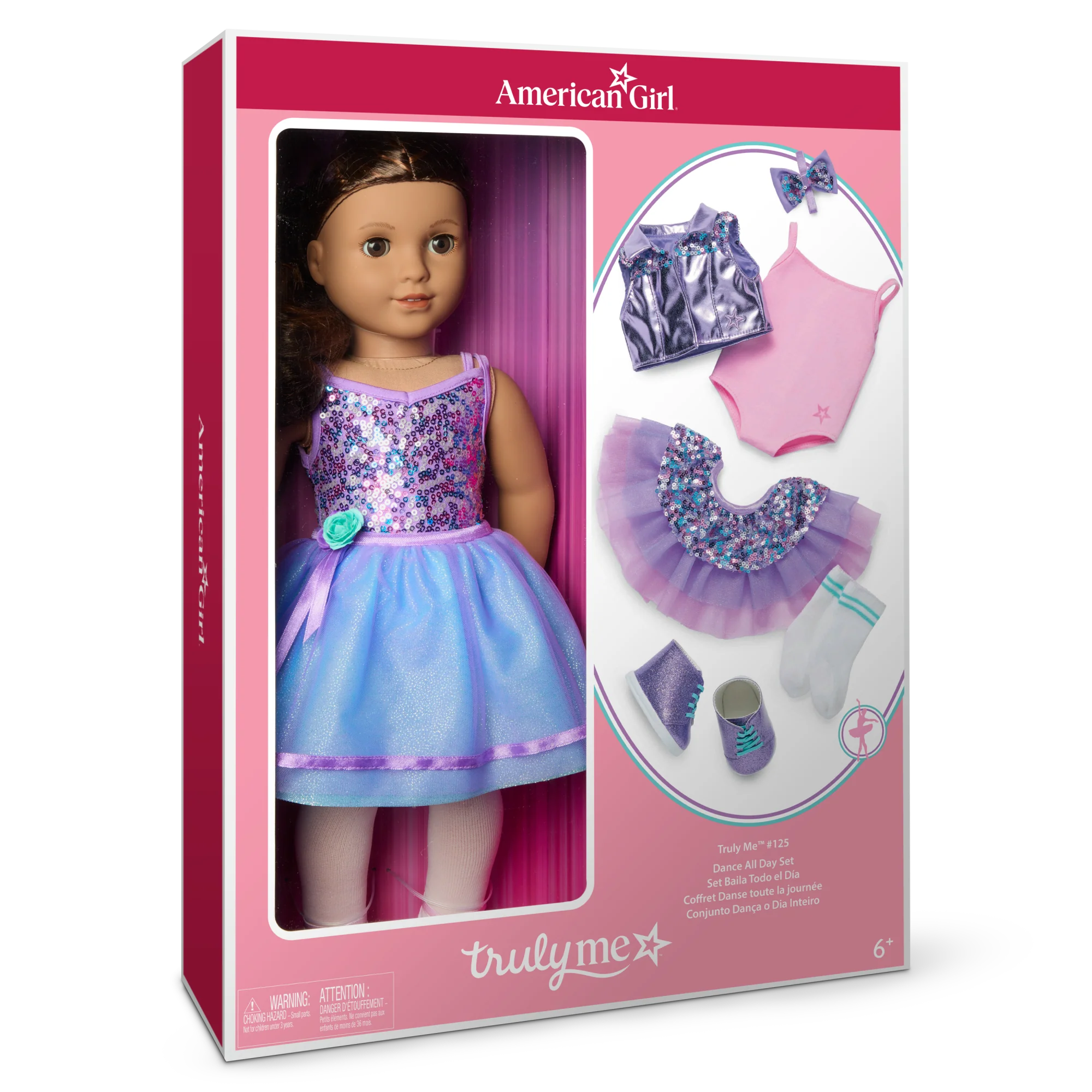Truly Me™ #117 Doll & Dance All Day Set with wavy dark-brown hair