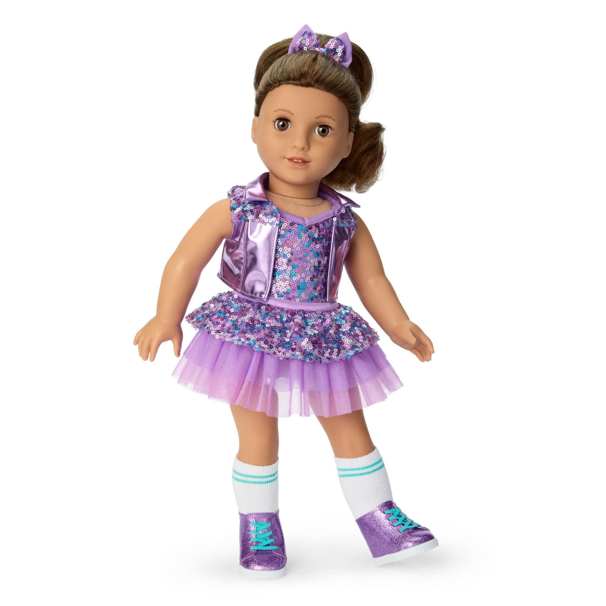 Truly Me™ #117 Doll & Dance All Day Set with wavy dark-brown hair