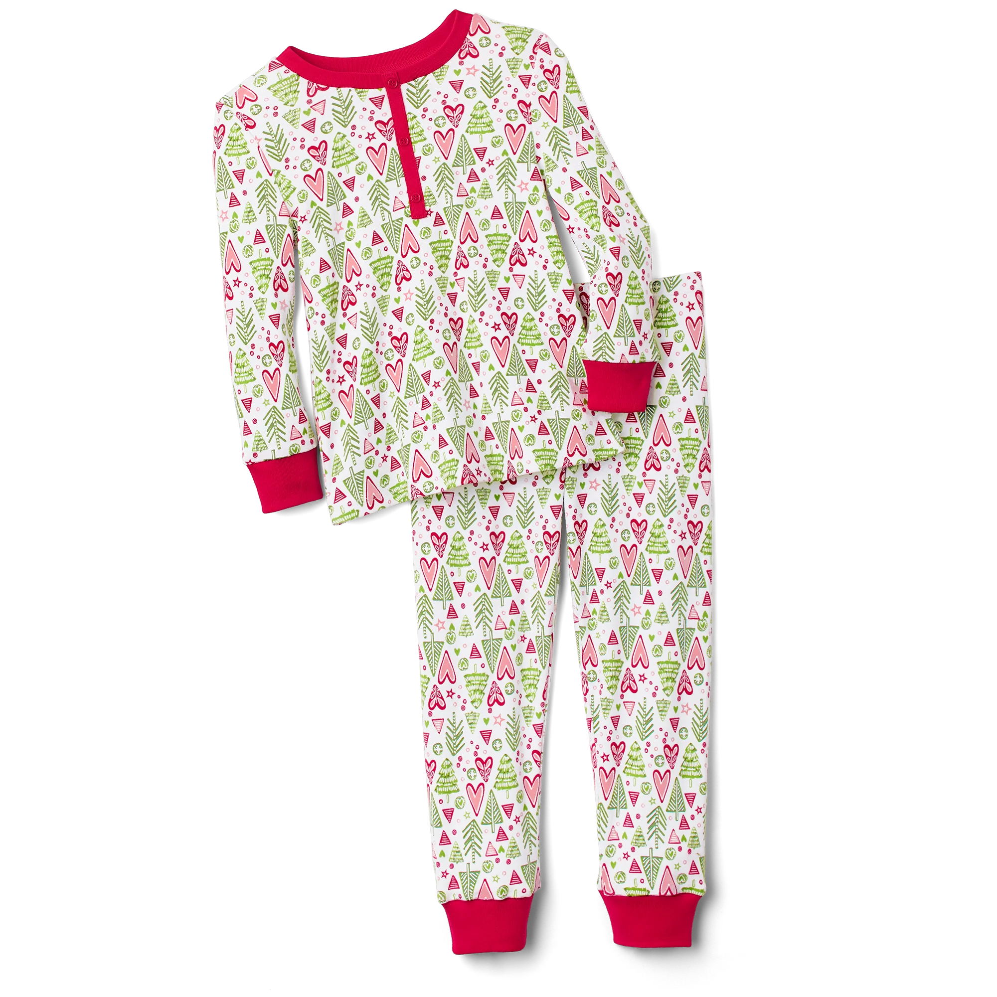 Hearts & Pines Holiday PJs for Little Girls