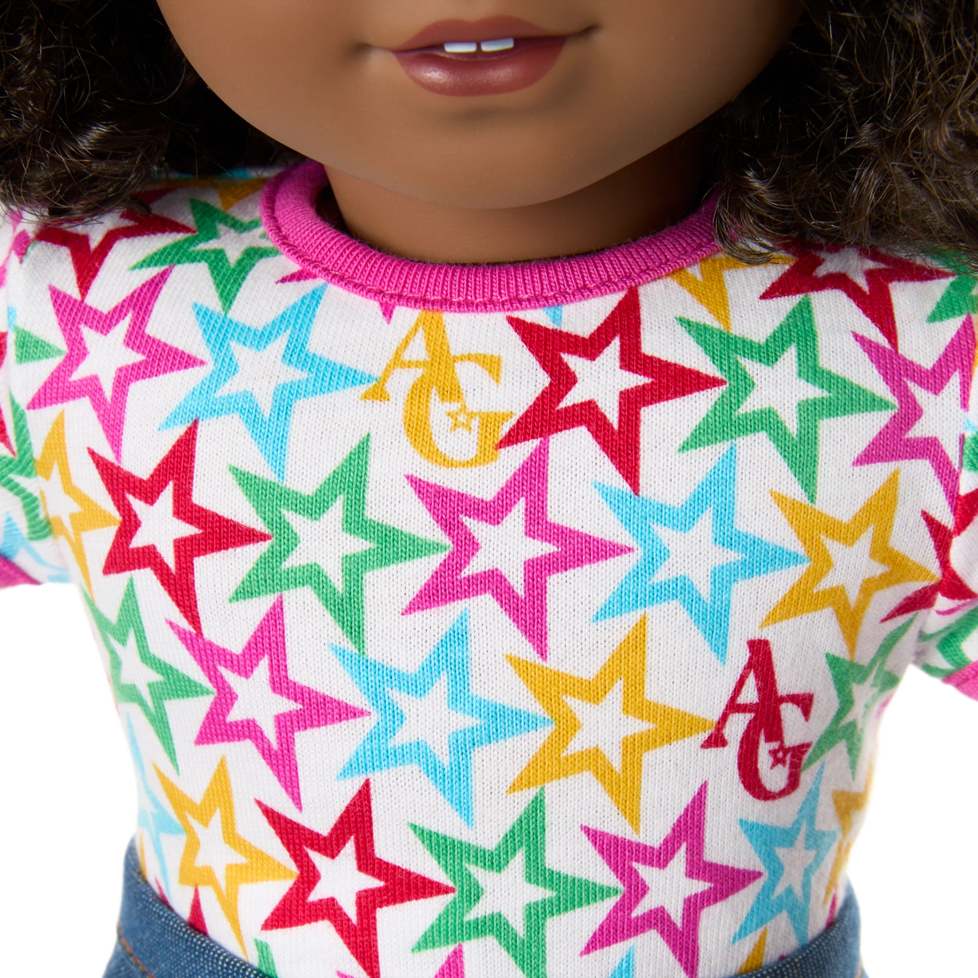 Truly Me™ 18-inch Doll #112 with curly dark-brown hair