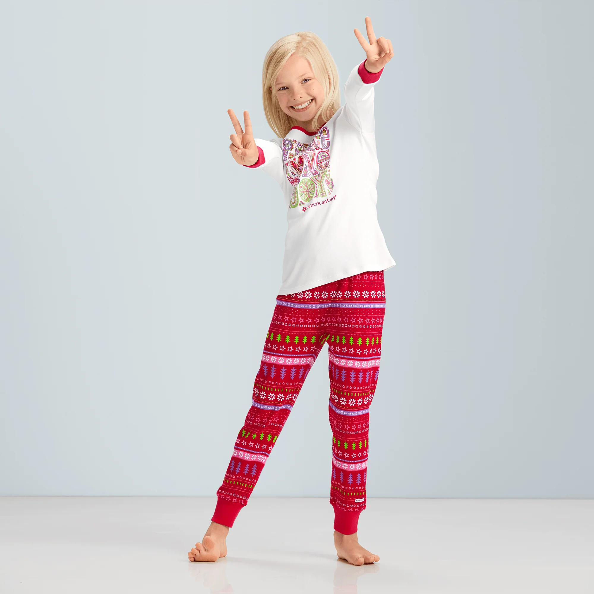 Peace, Love & Joy PJ Top for Girls
