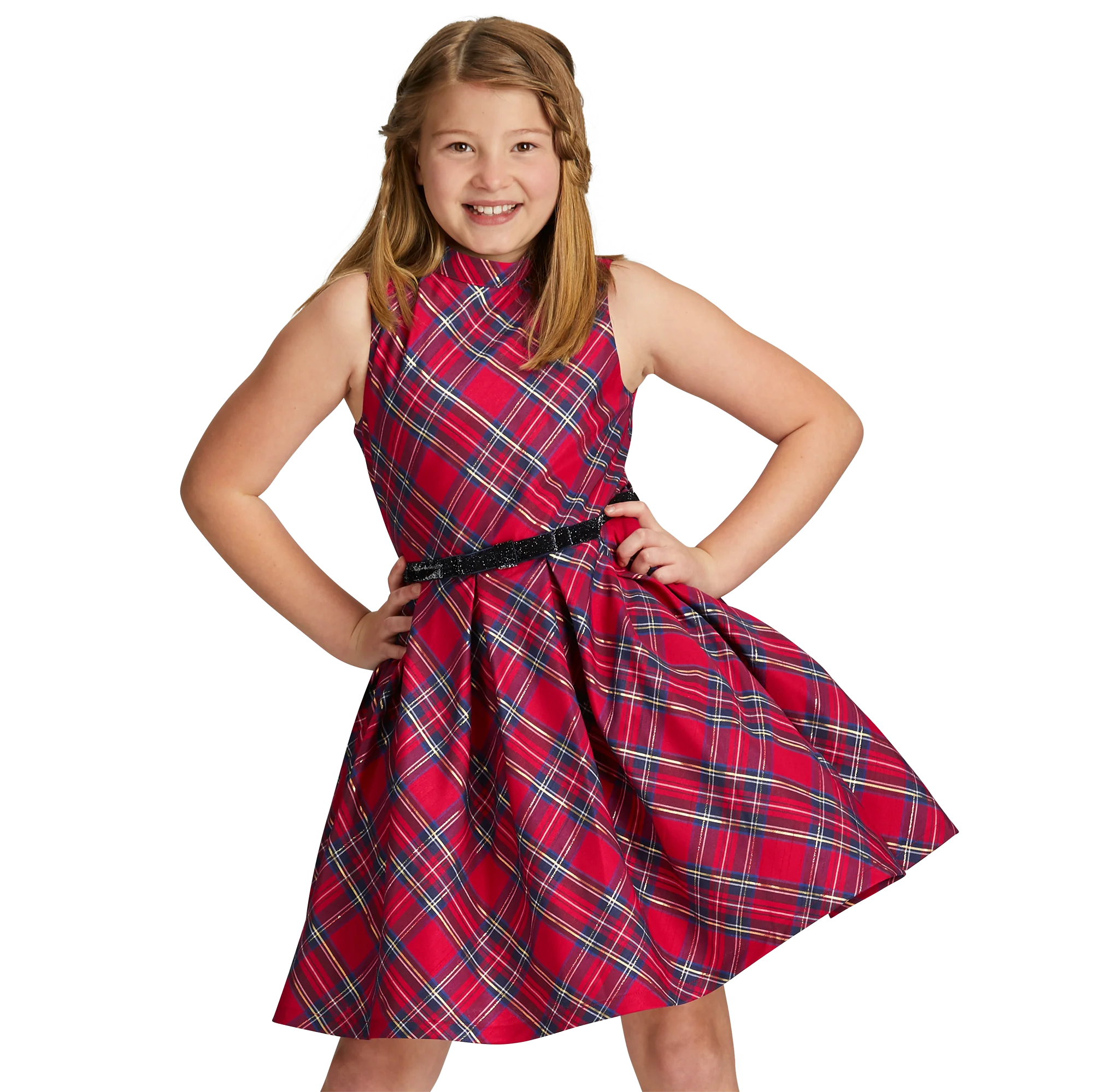 Pretty Plaid Christmas Dress for Girls
