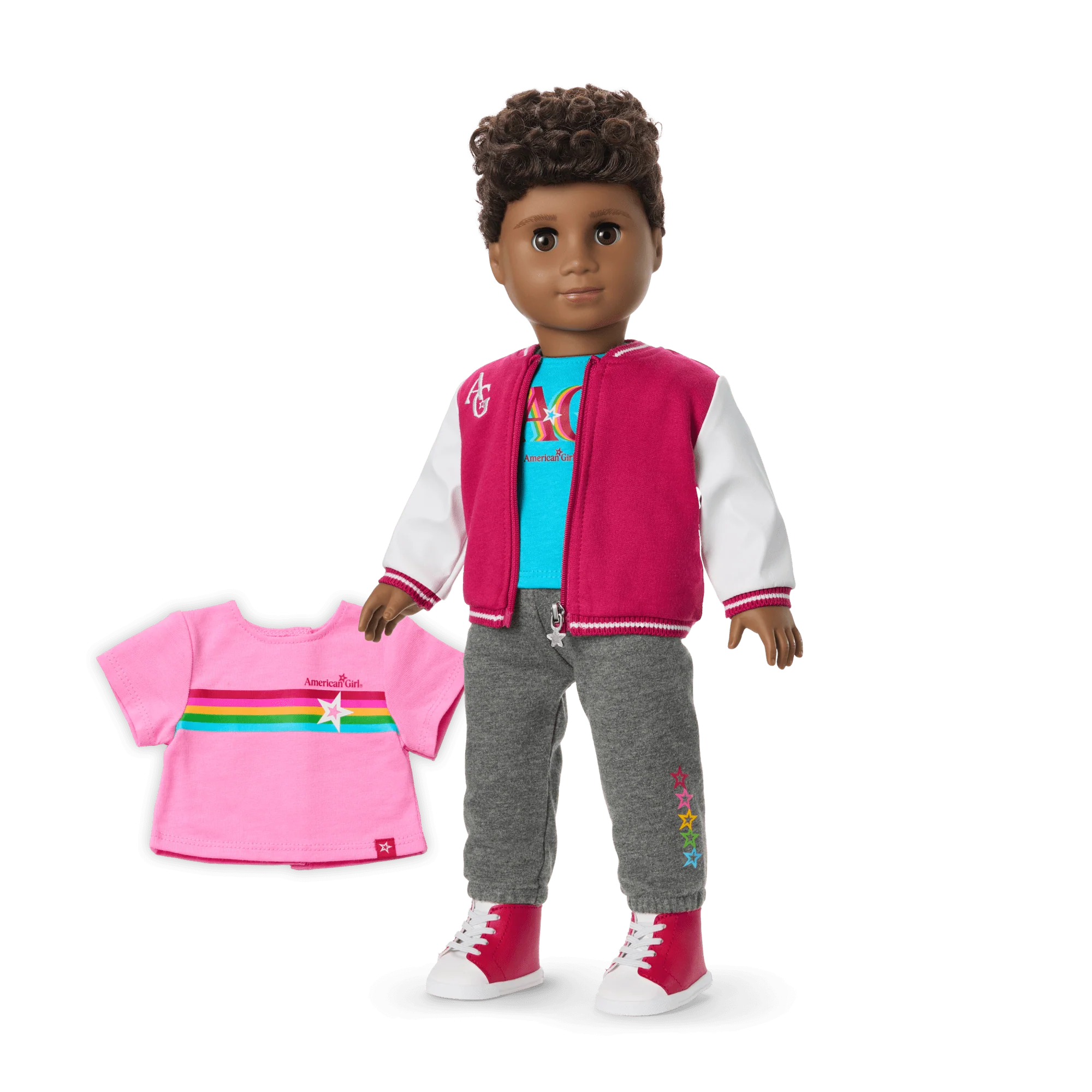 Truly Me™ 18-inch Doll #113 with curly dark-brown hair