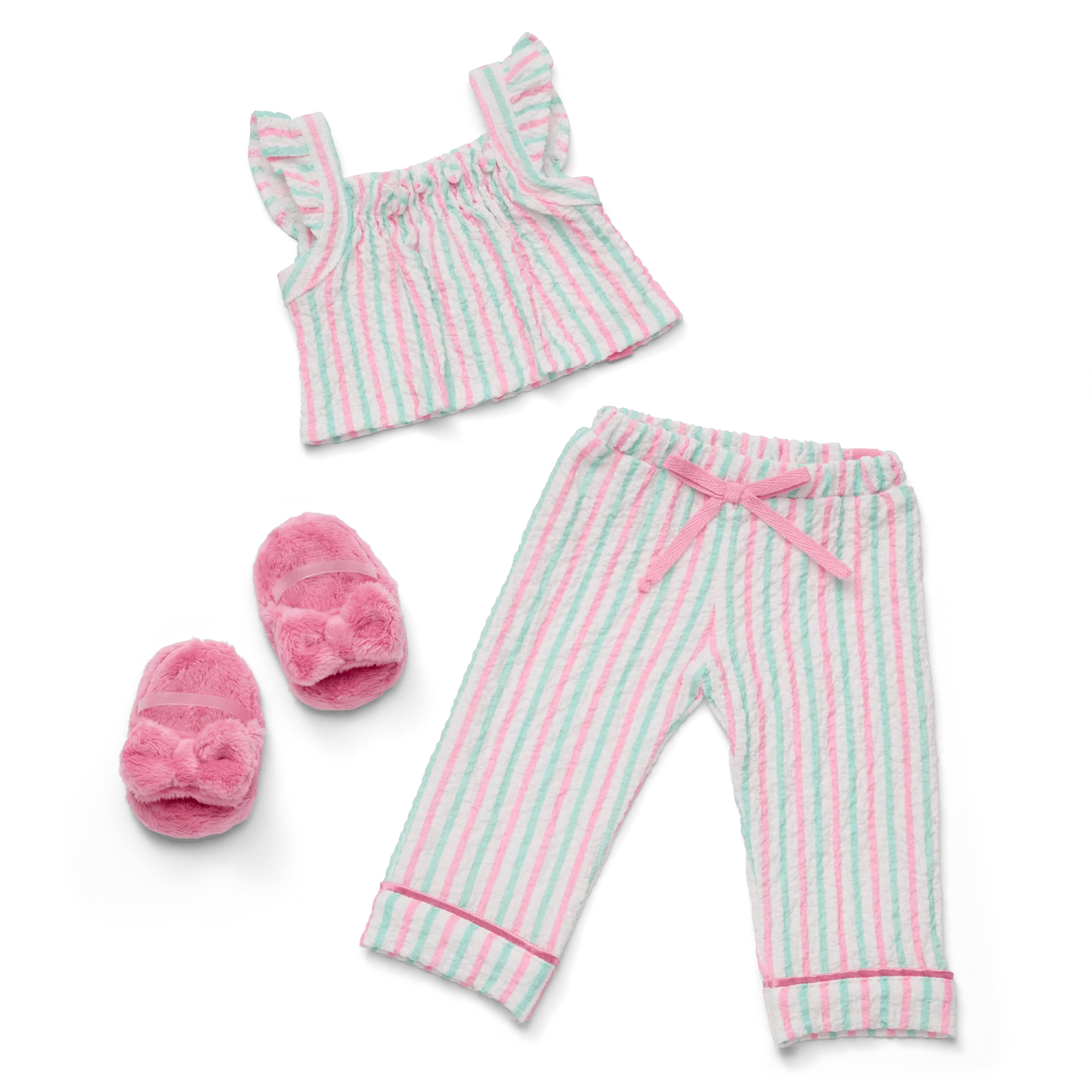 Raquel's™ Coastal Stripes Pajamas for 18-inch Dolls (Girl of the Year™ 2026)