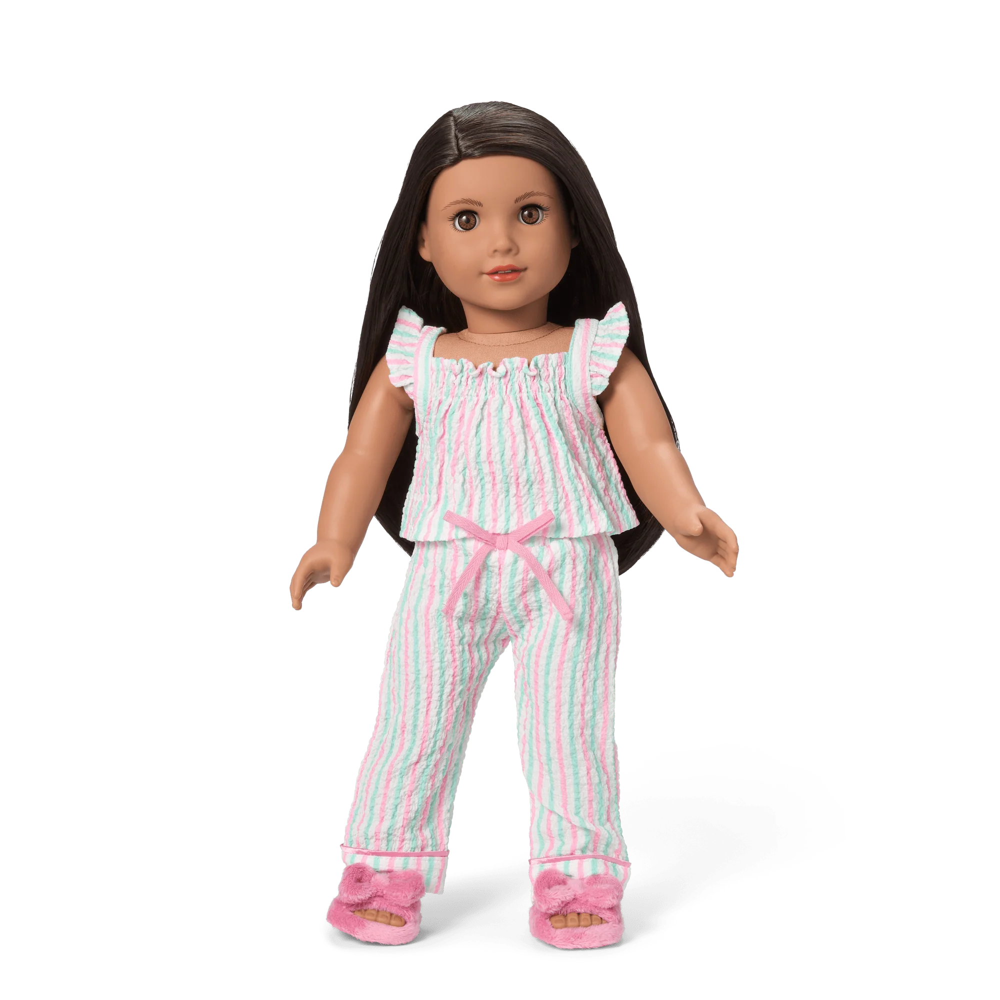 Raquel's™ Coastal Stripes Pajamas for 18-inch Dolls (Girl of the Year™ 2026)