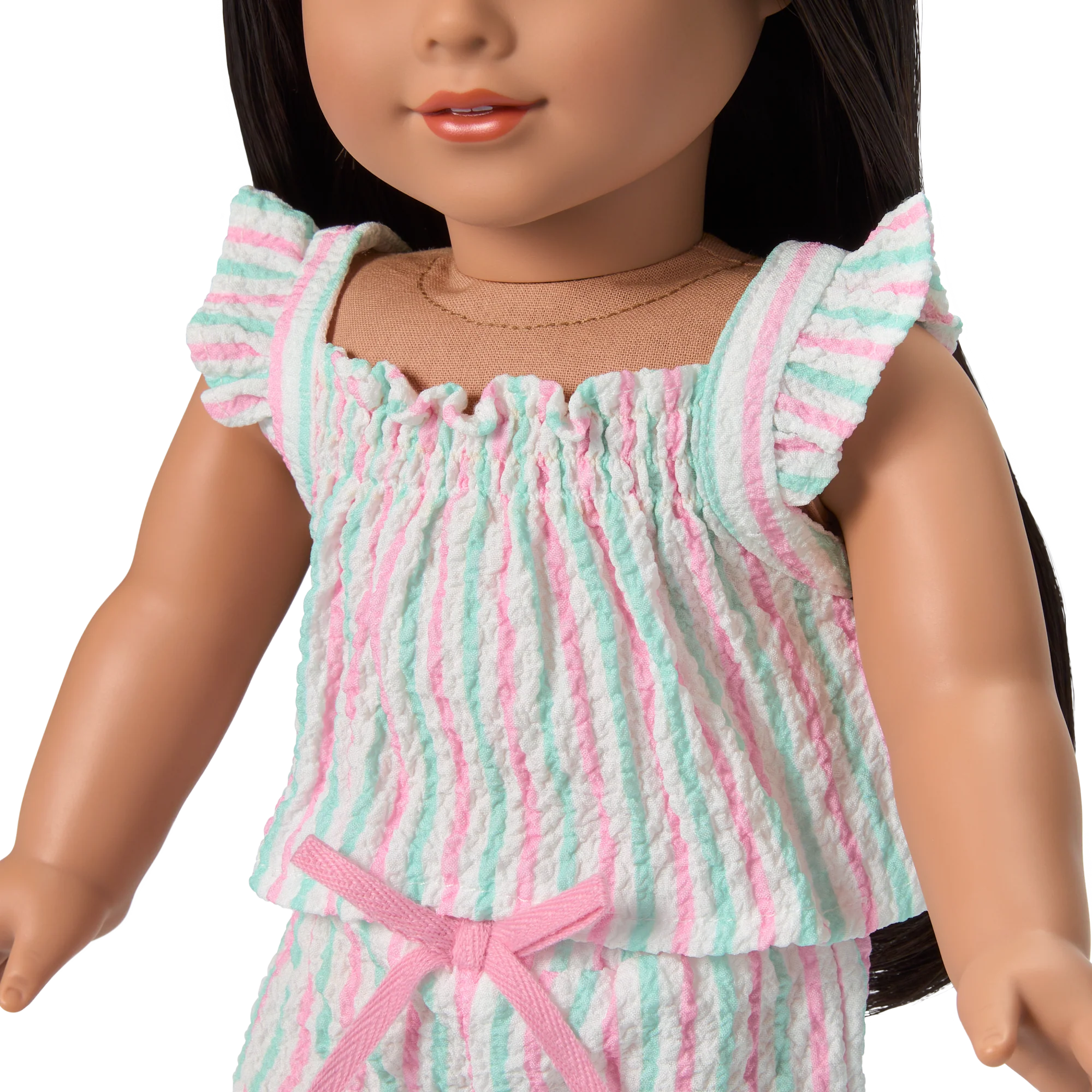 Raquel's™ Coastal Stripes Pajamas for 18-inch Dolls (Girl of the Year™ 2026)