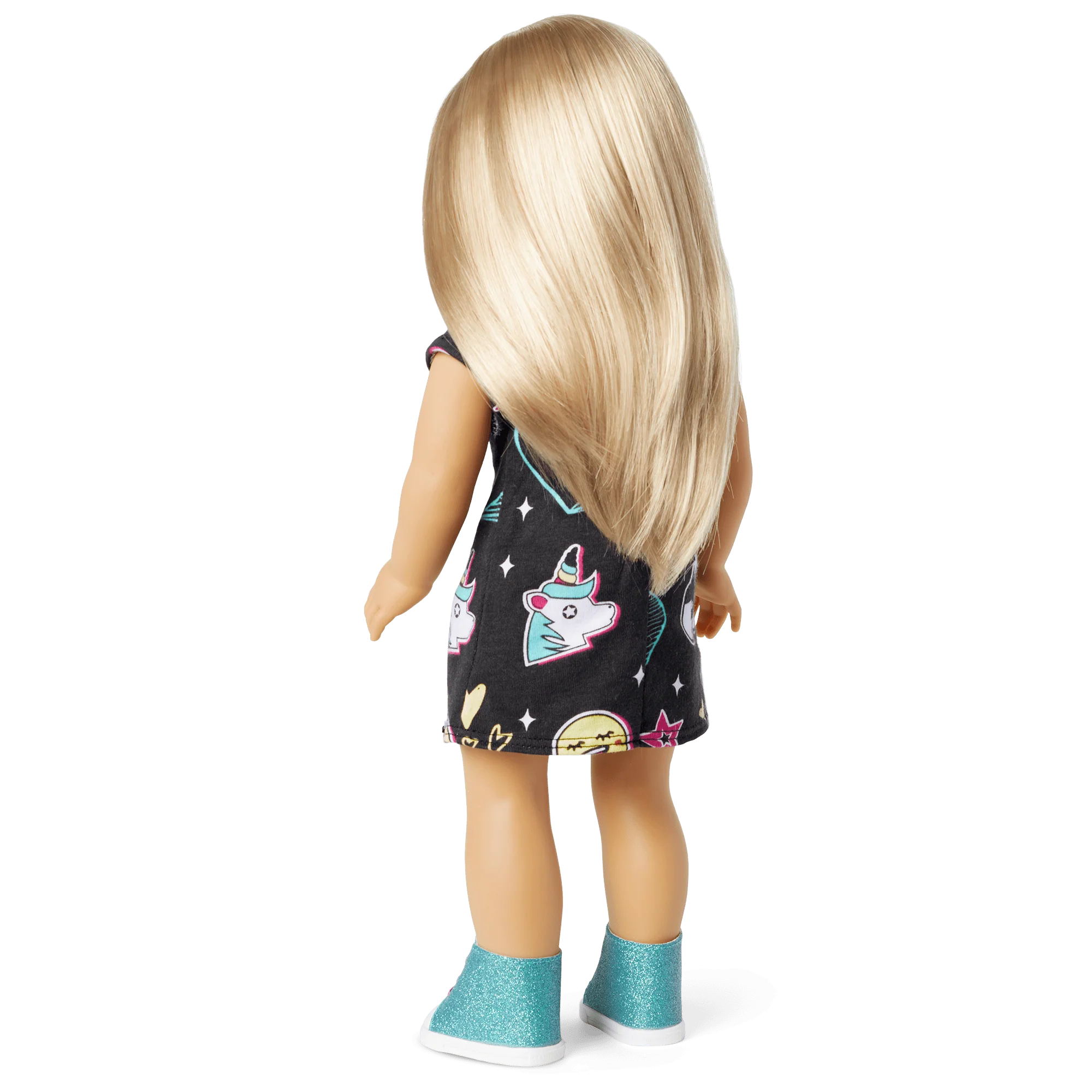 Truly Me™ 18-inch Doll #100 with layered straight blonde hair
