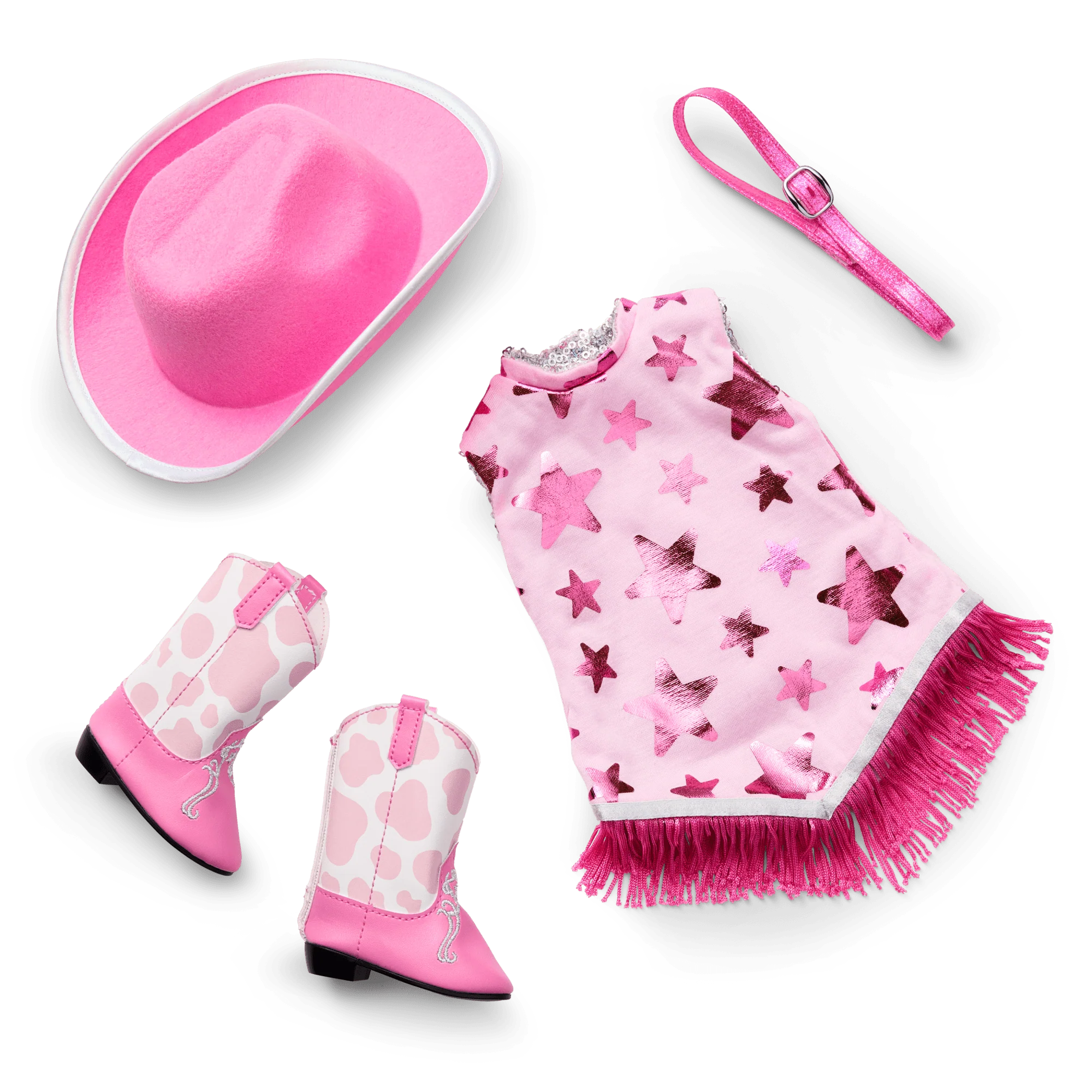 Glam Pink Cowgirl Outfit for 18-inch Dolls